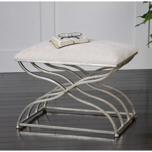 Uttermost Shea Satin Nickel Small Bench 23091