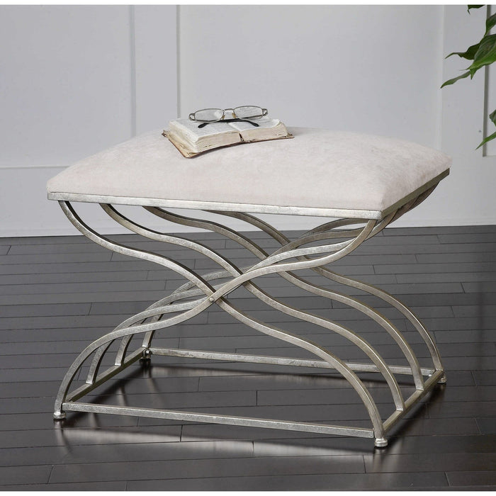 Uttermost Shea Satin Nickel Small Bench 23091