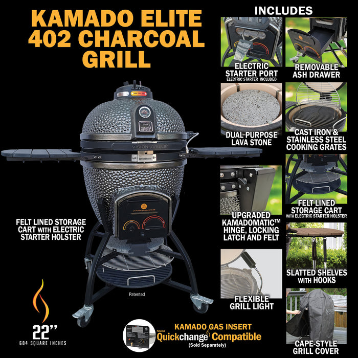 Vision Grills Elite Series XR402 Deluxe Ceramic Kamado Grill