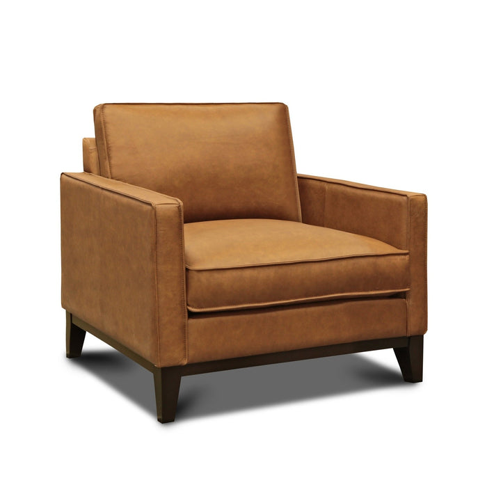 GTR Metropole 100% Top Grain Pull Up Leather Mid-century Armchair