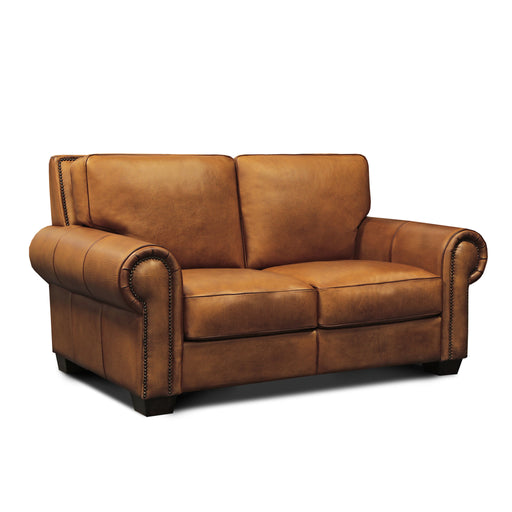 GTR Valencia 100% Top Grain Hand Antiqued Leather Traditional Loveseat