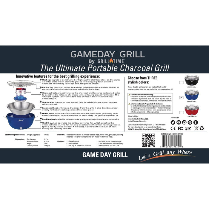 Vision Grills Game Day Portable Charcoal Grill