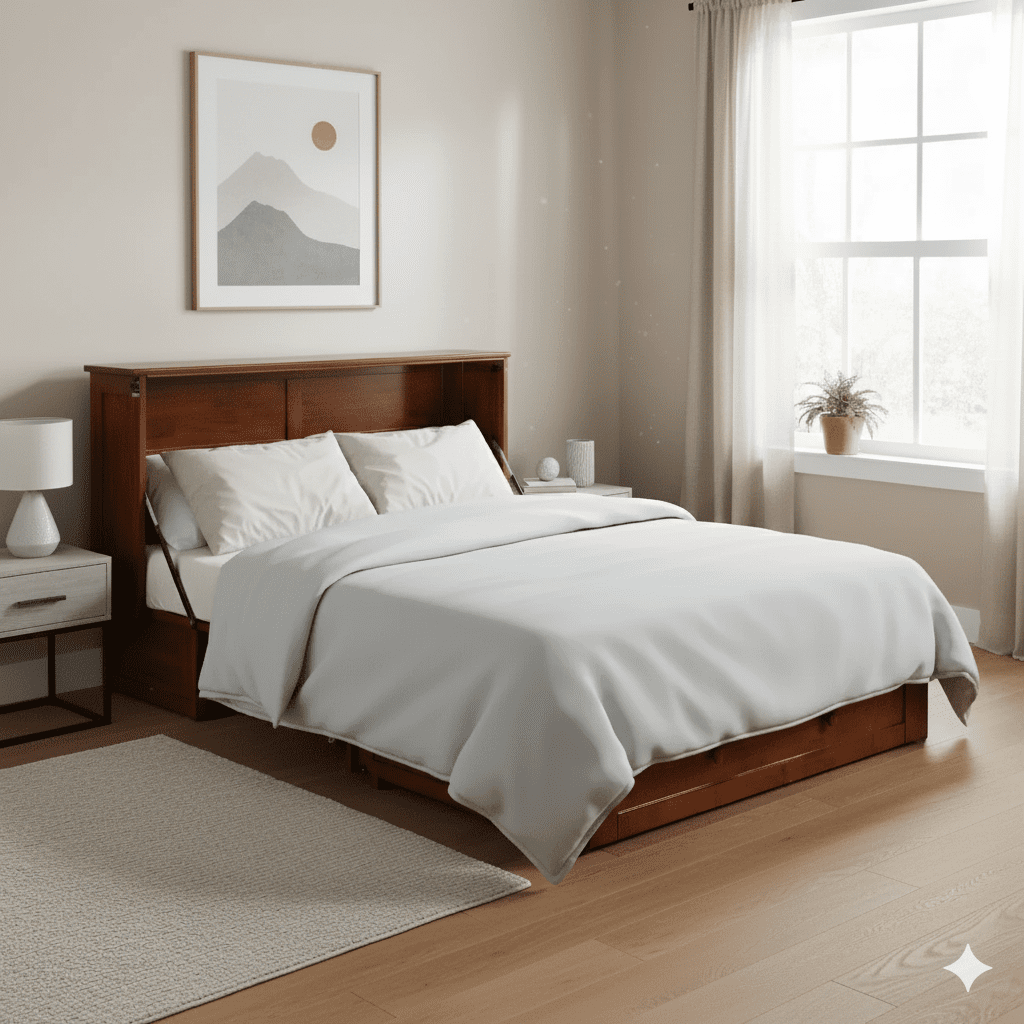 Night and Day Furniture Clover Queen Murphy Cabinet Bed