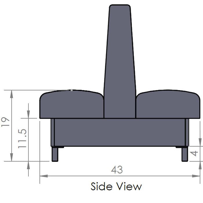 Oak Street Manufacturing Single 48" x 42" Grove Vinyl/Upholstered Booth