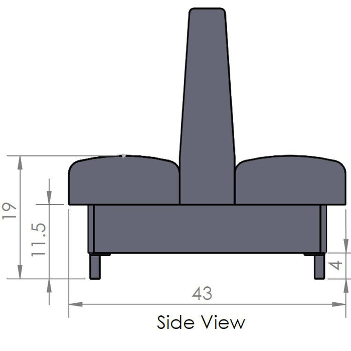 Oak Street Manufacturing Single 96" x 42" Morley Vinyl/Upholstered Booth
