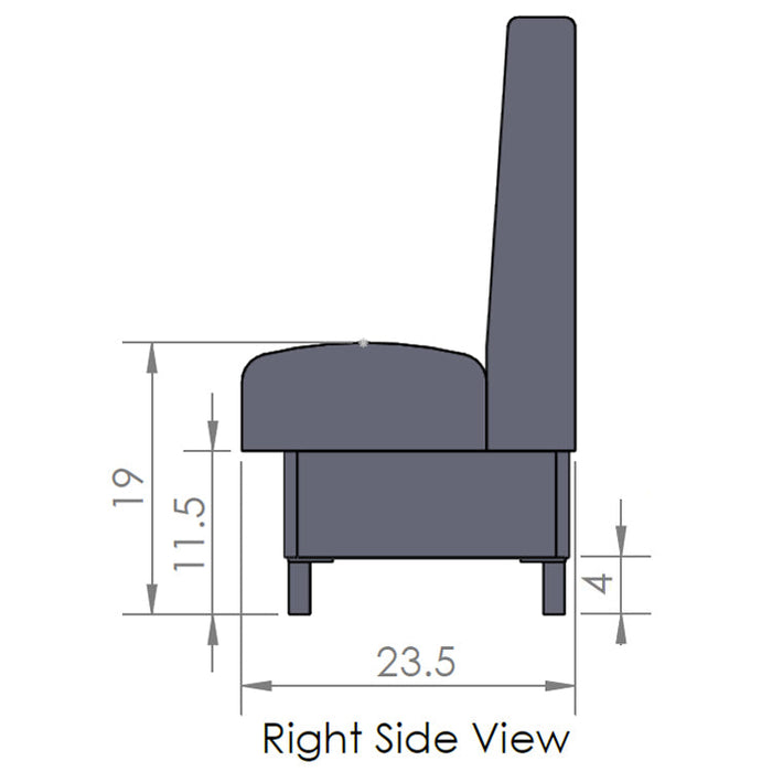 Oak Street Manufacturing Single 84" x 42" Grove Vinyl/Upholstered Booth