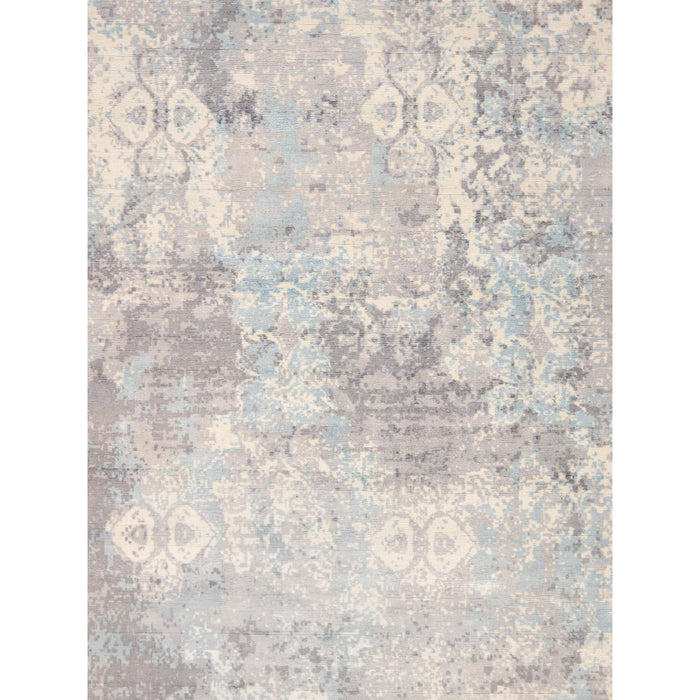 Pasargad Home Mirage Collection Hand-Loomed Bamboo Silk Area Rug, 7' 9" X 9' 9", Grey psh-27 8x10