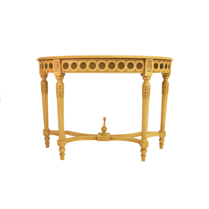Anderson Teak Neoclassical Demilune Console w/ Crackle Finish Table Top HT-101C
