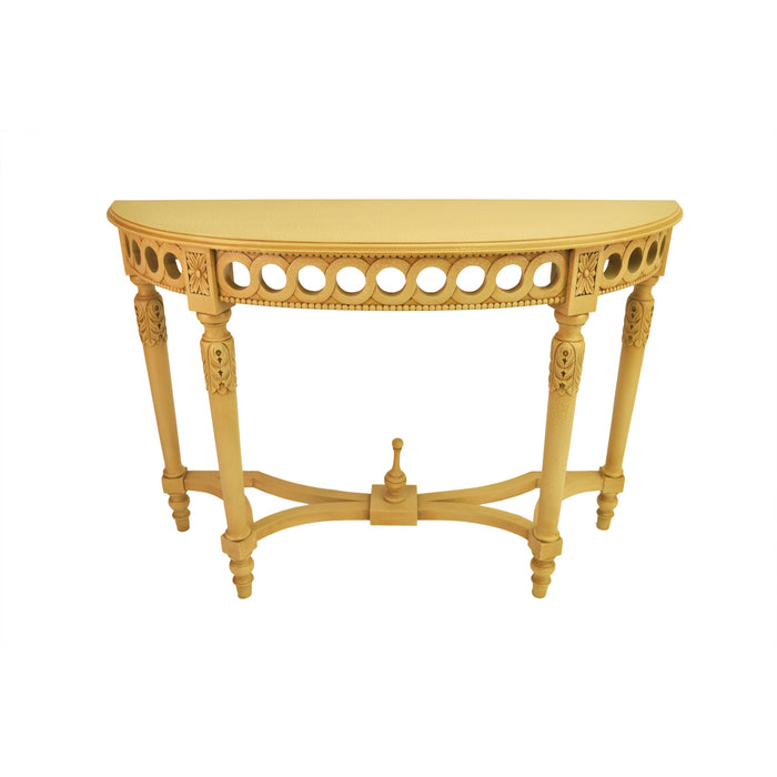 Anderson Teak Neoclassical Demilune Console w/ Crackle Finish Table Top HT-101C