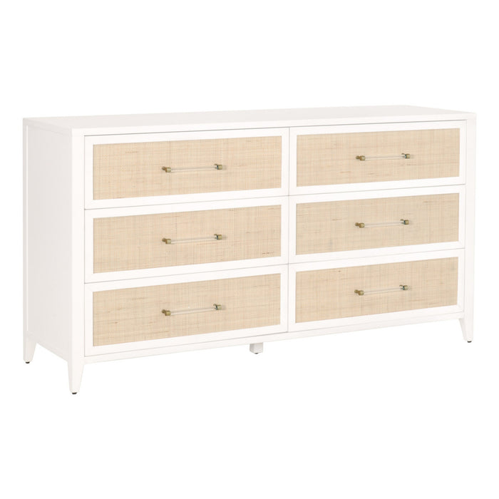 Essentials For Living Traditions Holland 6-Drawer Double Dresser 6148.WHT/NAT