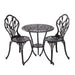 Tulip 3-Piece Outdoor Bistro Set for Patio, Antique Bronze