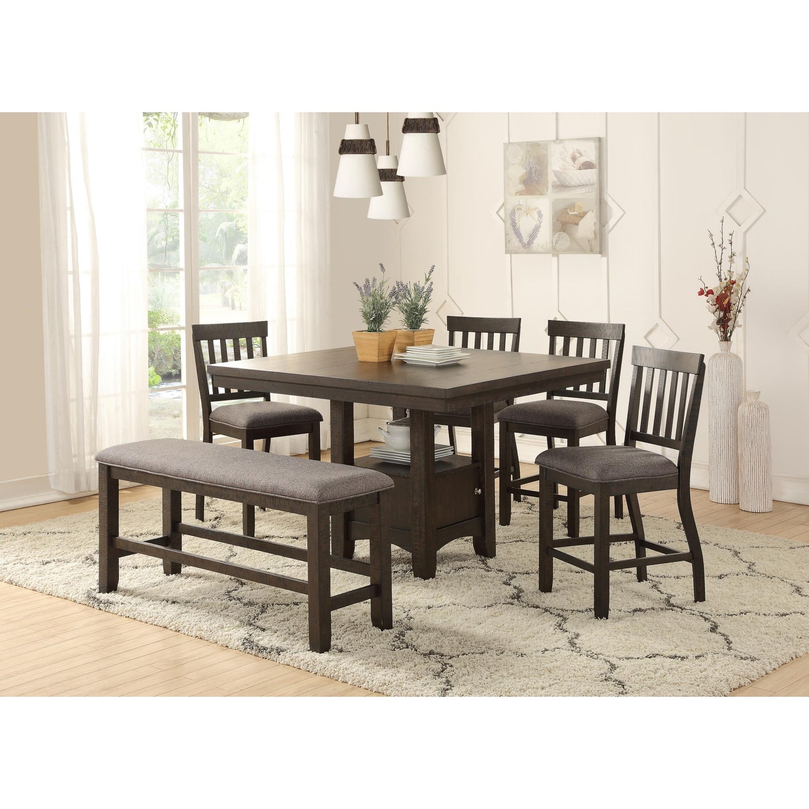 Kinger Home Kinston 6-Pieces Counter Height Dining Table set — Archic ...