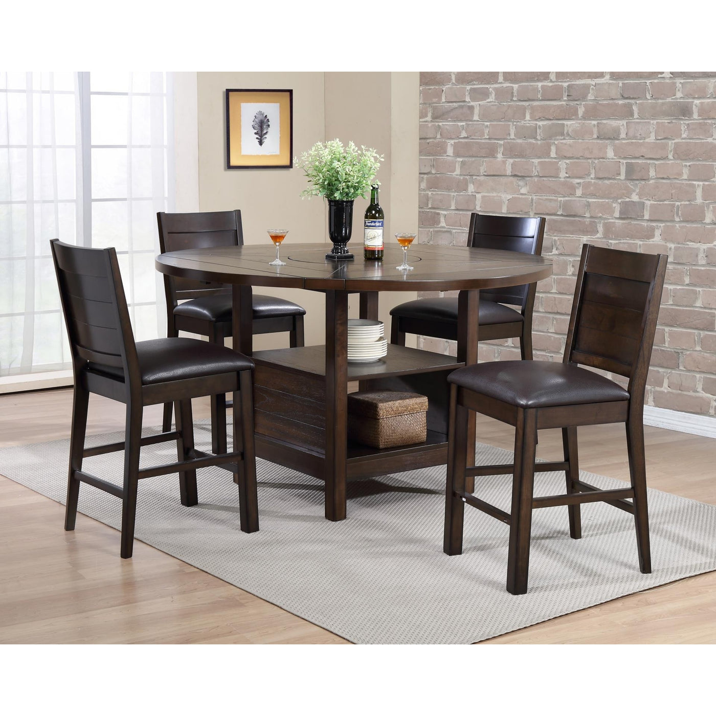 Kinger Home Manhattan Pub 5-Pieces Counter Height Dining
