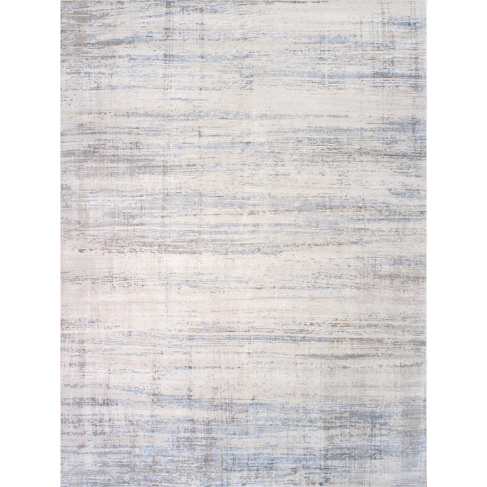 Pasargad Home Modern Collection Hand-Loomed Bamboo Silk & Wool Area Rug, 8' 0" X 10' 0", Silver pel-47 8x10