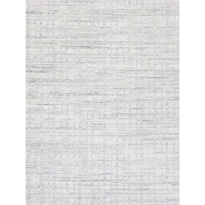 Pasargad Home Slate Collection Hand-Loomed Ivory/Blue Bsilk & Wool Area Rug- 8' 0" X 10' 0" pbfe-03 8x10