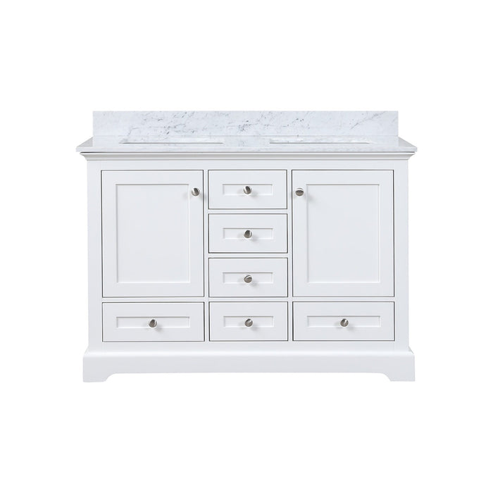 Lexora Home Dukes Bath Vanity with Carrara Marble Countertop