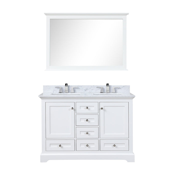 Lexora Home Dukes Bath Vanity with Carrara Marble Countertop