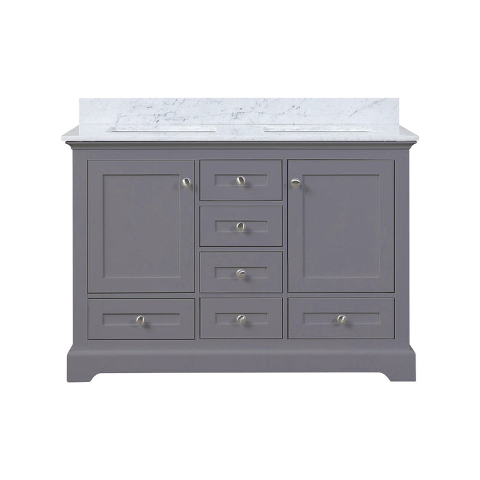 Lexora Home Dukes Bath Vanity with Carrara Marble Countertop