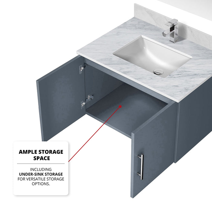 Lexora Home Geneva Bath Vanity with Carrara Marble Countertop