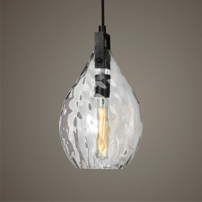 Uttermost Campester 1 Light Watered Glass Mini Pendant 22049
