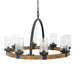Uttermost Atwood 8 Light Wagon Wheel Pendant 22133