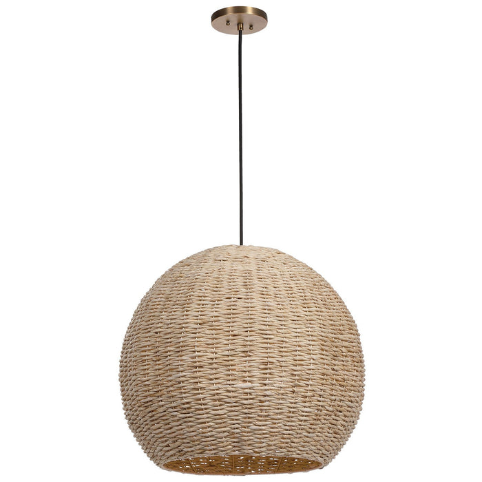 Uttermost Seagrass 1 Light Dome Pendant 21536