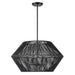 Uttermost Suva 4 Light Black Rope Pendant 21589
