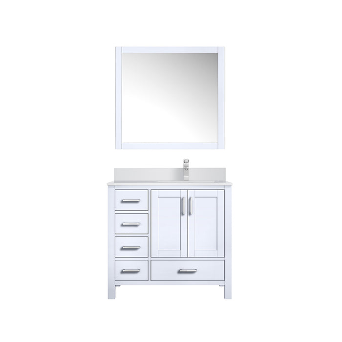 Lexora Home Jacques 36" Bath Vanity with White Quartz Countertop