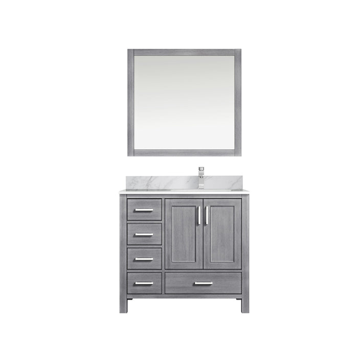 Lexora Home Jacques 36" Bath Vanity with Carrara Marble Countertop