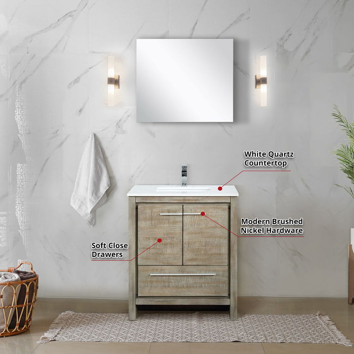 Lexora Home Lafarre Bath Vanity with White Quartz Countertop