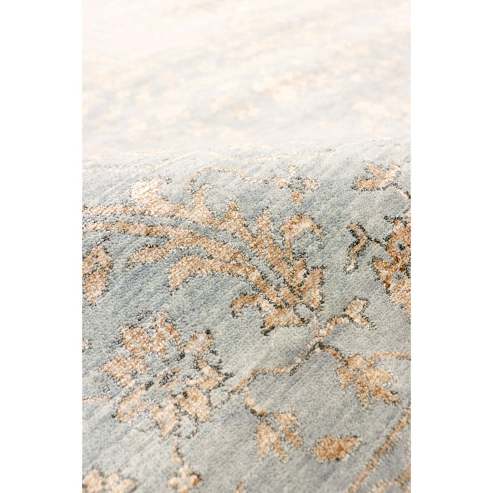 Pasargad Home Transitional Collection Hand Knotted Bsilk & Wool Area Rug, 7' 9" X 10' 0", Blue/Gold pdc-2779 8x10