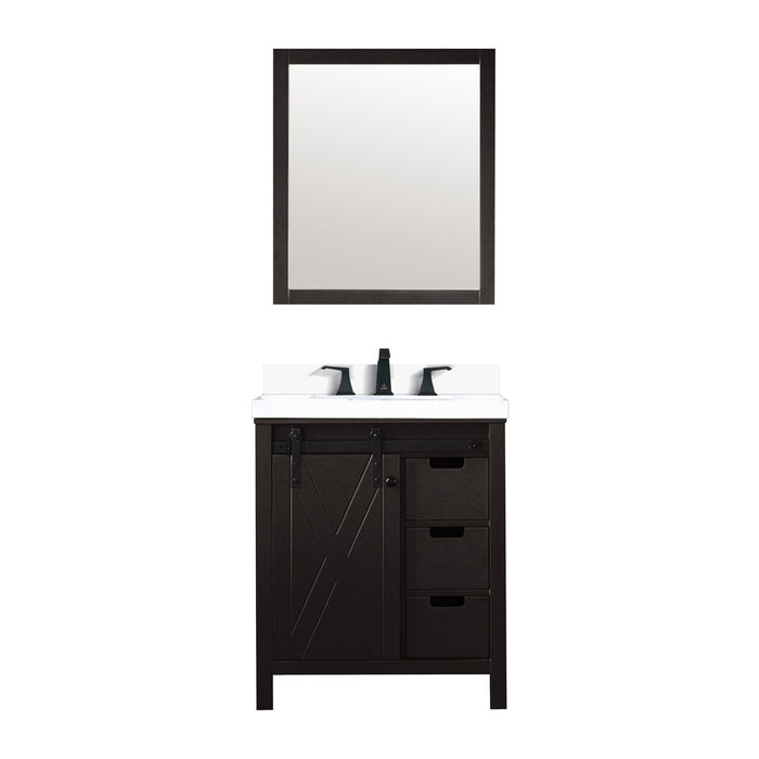 Lexora Home Marsyas Bath Vanity with White Quartz Countertop