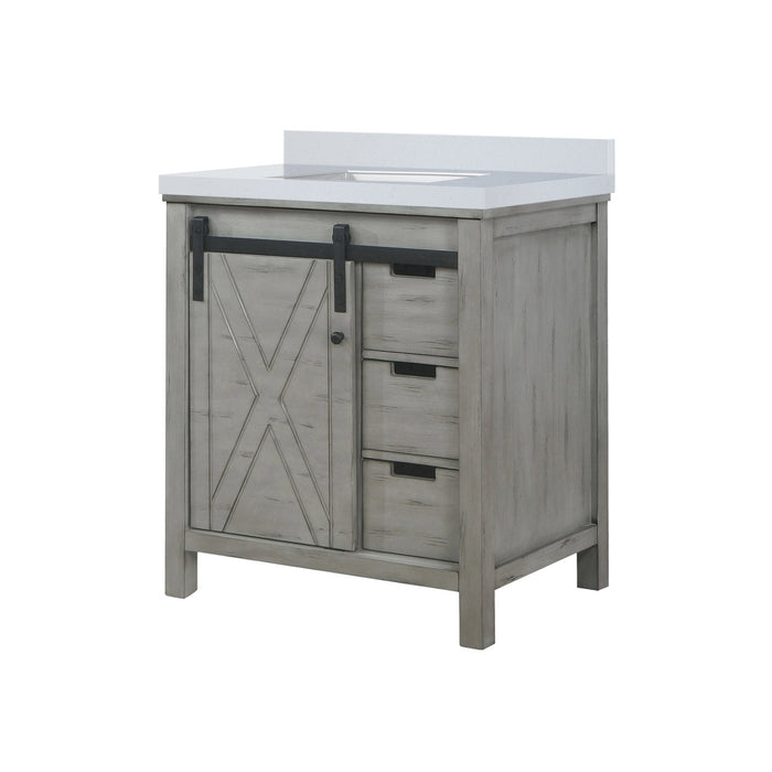 Lexora Home Marsyas Bath Vanity with White Quartz Countertop