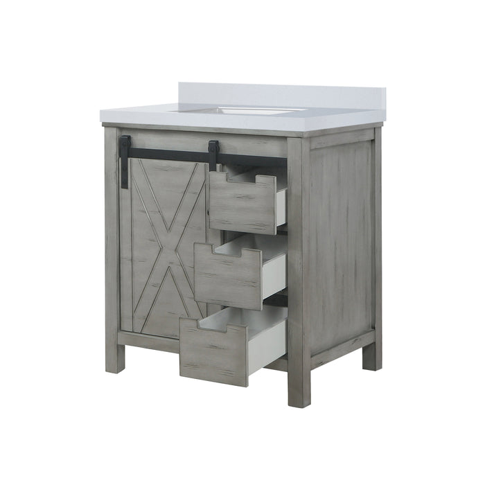 Lexora Home Marsyas Bath Vanity with Cultured Marble Countertop