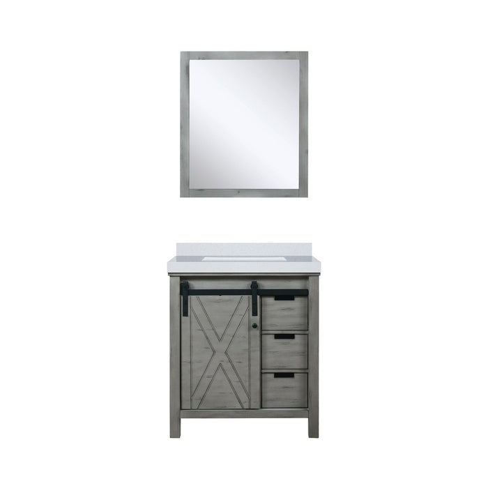 Lexora Home Marsyas Bath Vanity with White Quartz Countertop