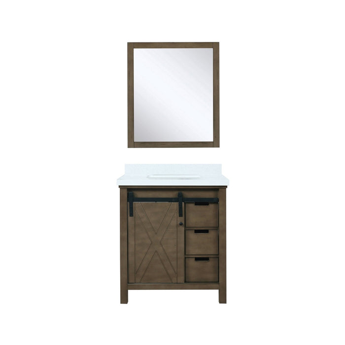 Lexora Home Marsyas Bath Vanity with White Quartz Countertop