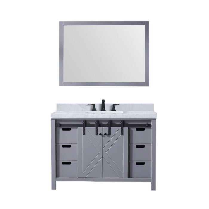 Lexora Home Marsyas Bath Vanity with Carrara Marble Countertop