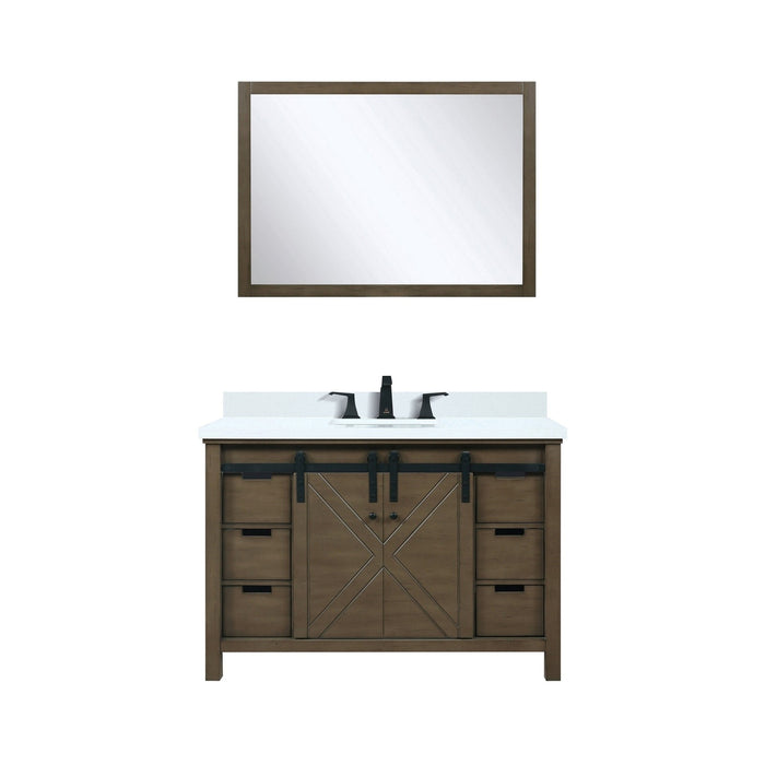 Lexora Home Marsyas Bath Vanity with White Quartz Countertop