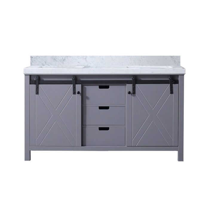 Lexora Home Marsyas Bath Vanity with Carrara Marble Countertop