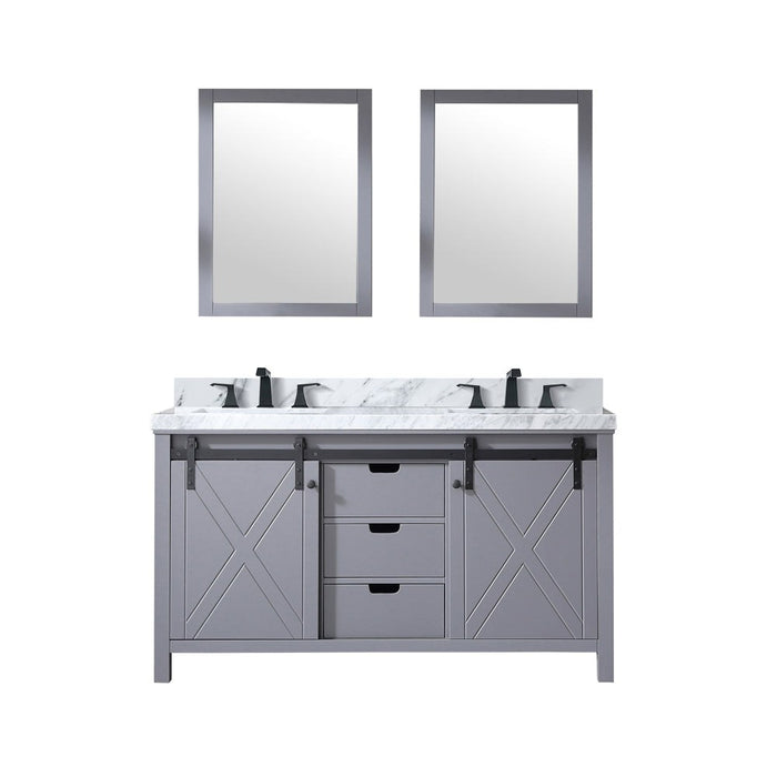 Lexora Home Marsyas Bath Vanity with Carrara Marble Countertop