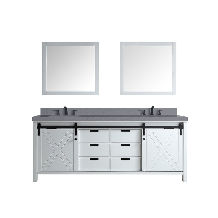 Lexora Home Marsyas Bath Vanity with Grey Quartz Countertop