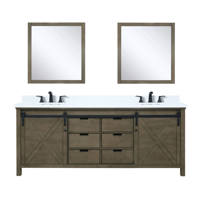 Lexora Home Marsyas Bath Vanity with White Quartz Countertop