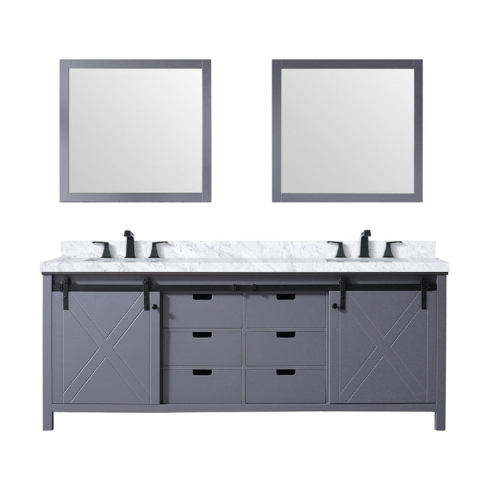 Lexora Home Marsyas Bath Vanity with Carrara Marble Countertop