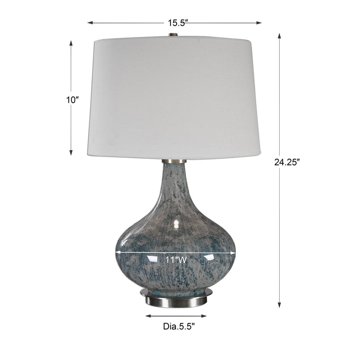 Uttermost Celinda Blue Gray Glass Lamp 27076