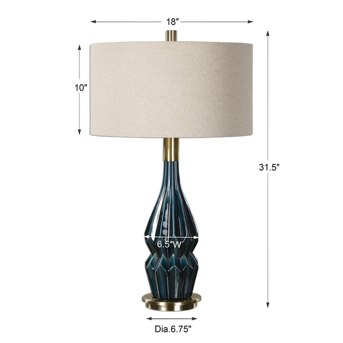 Uttermost Prussian Blue Ceramic Lamp 27081-1