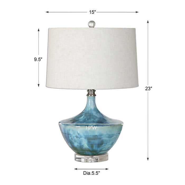 Uttermost Chasida Blue Ceramic Lamp 27059-1