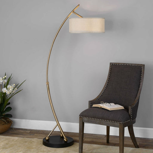 Uttermost Vardar Curved Brass Floor Lamp 28089-1