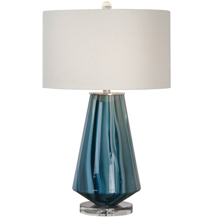 Uttermost Pescara Teal-Gray Glass Lamp 27225-1