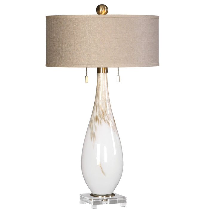Uttermost Cardoni White Glass Table Lamp 27201