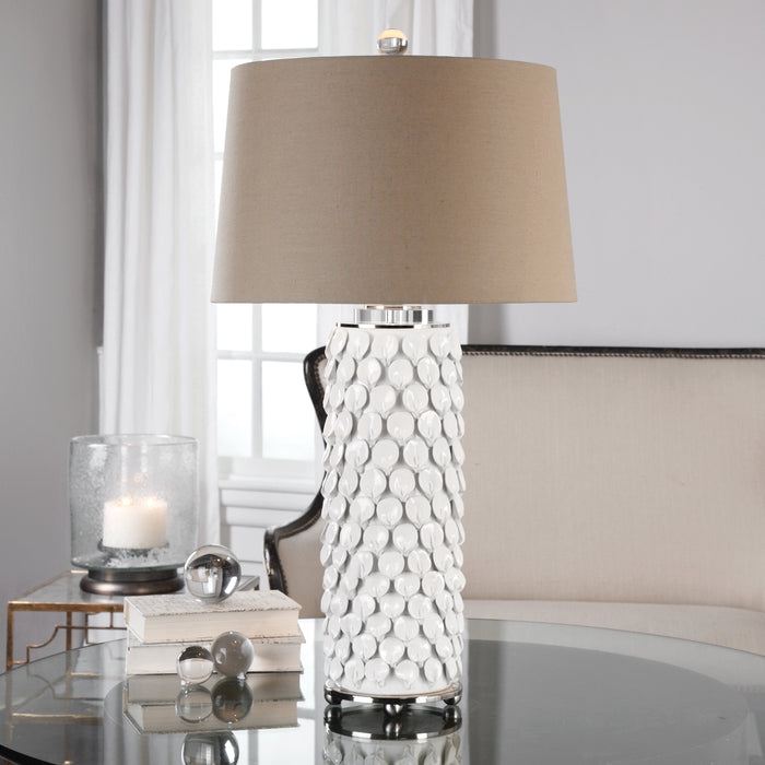 Uttermost Calla Lillies Gloss White Lamp 27270